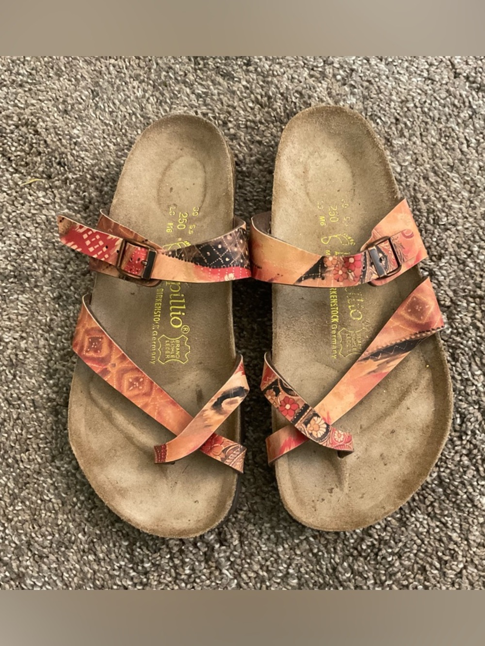 Papillio Birkenstock Leather Toe Strap Sandals 39 8
